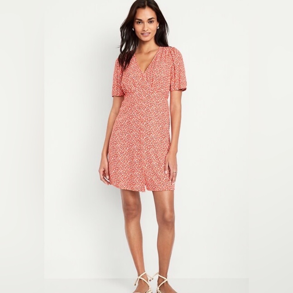 Old Navy orange Crepe dress Med